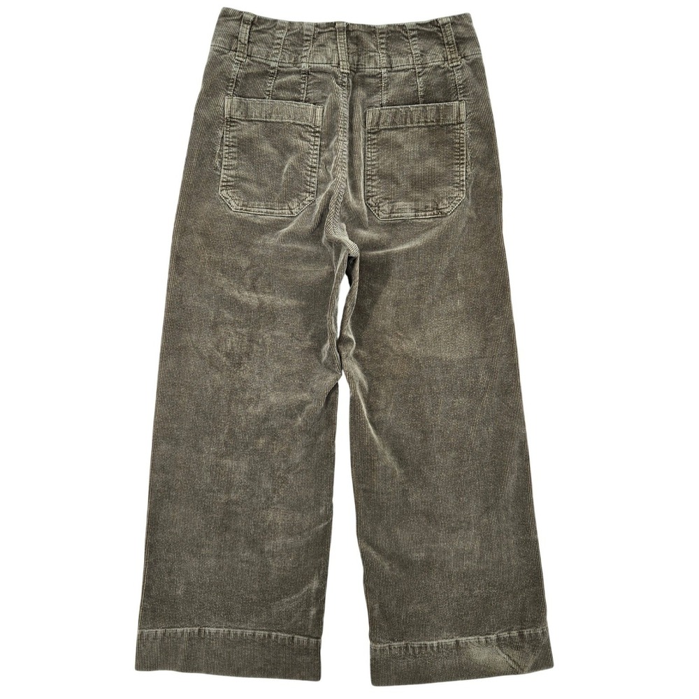Maeve Anthropologie 26 The Colette Corduroy Wide Leg Pants Olive Women Boho*read - Picture 2 of 11